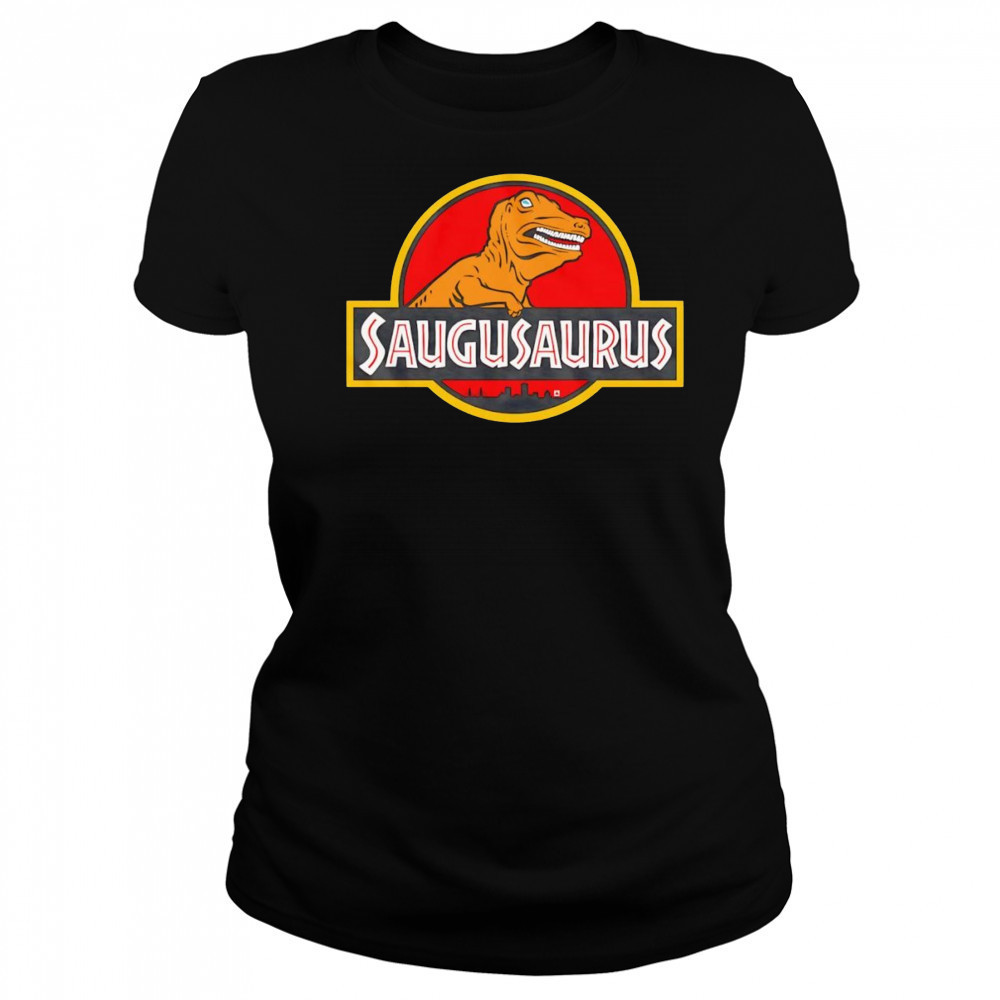 Saugusaurus Orange Dinosaur logo shirt Women's T-shirt