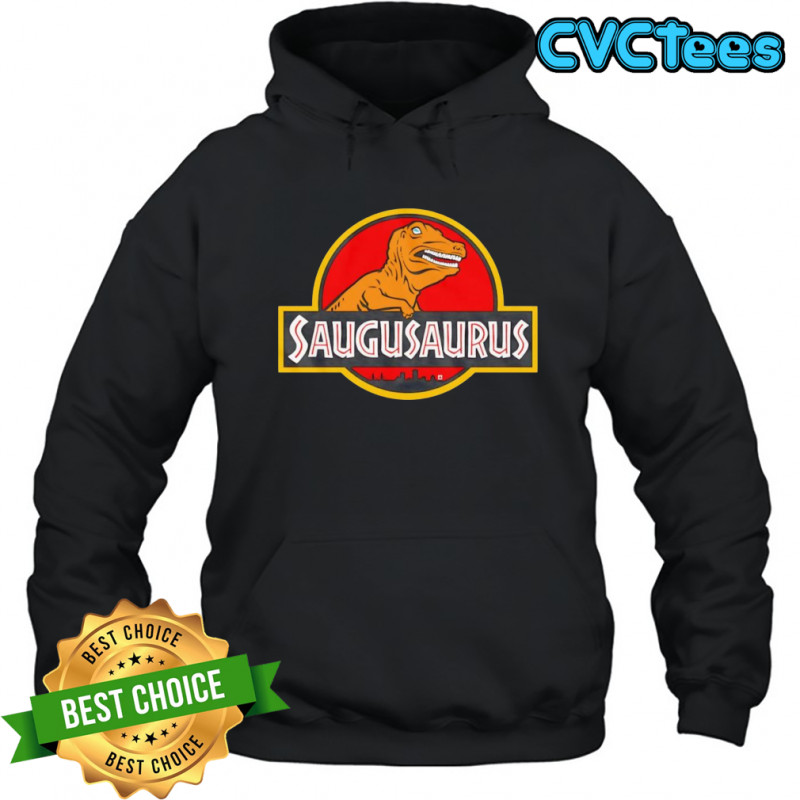 Saugusaurus Orange Dinosaur logo shirt Hoodie