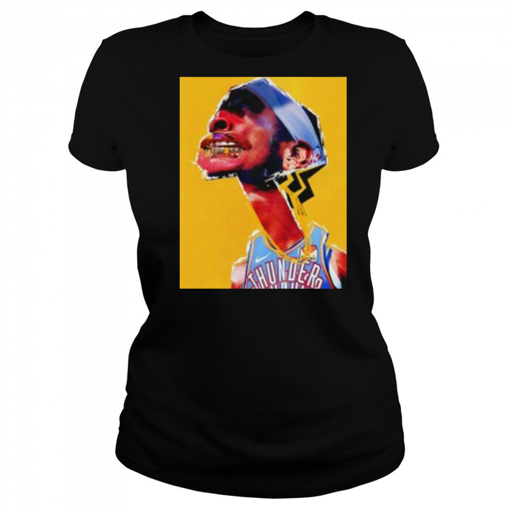 Shai Gilgeous Alexander grillz Oklahoma City Thunder Basketball art shirt Women's T-shirt