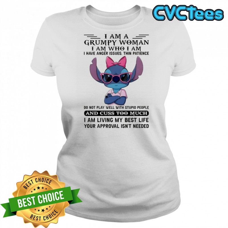Stitch I am a Grumpy Wpman I am who I am I have anger issues shirt Women's T-shirt