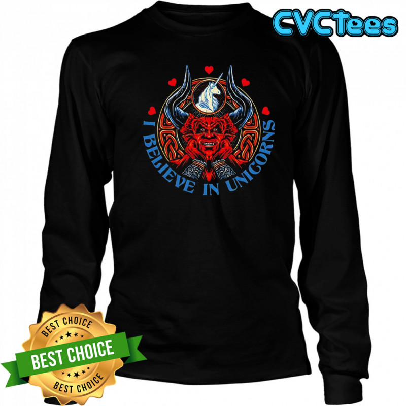 The Lord of Darkness Legend I believe in unicorns shirt Long Sleeved