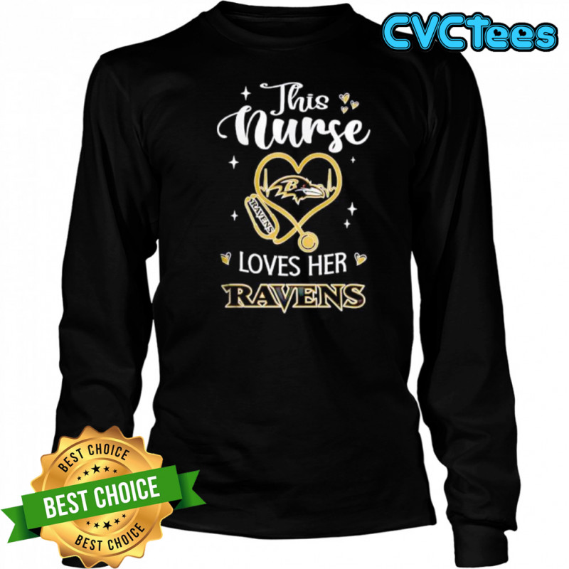 This nurse love her Baltimore Ravens shirt Long Sleeved