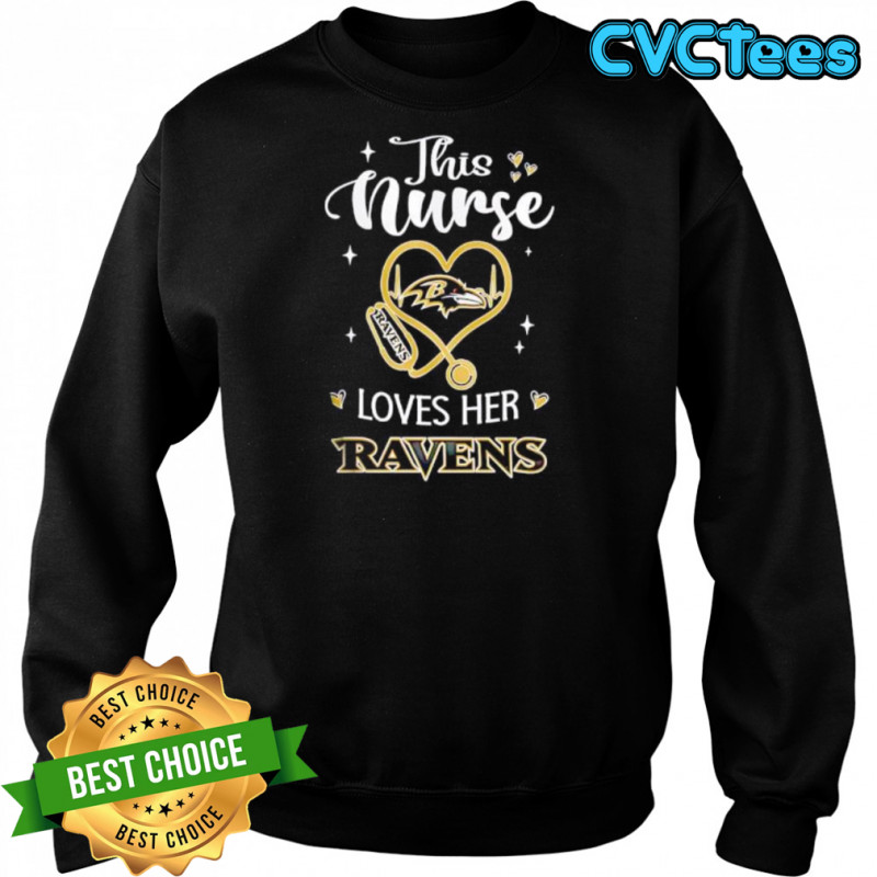 This nurse love her Baltimore Ravens shirt Sweatshirt