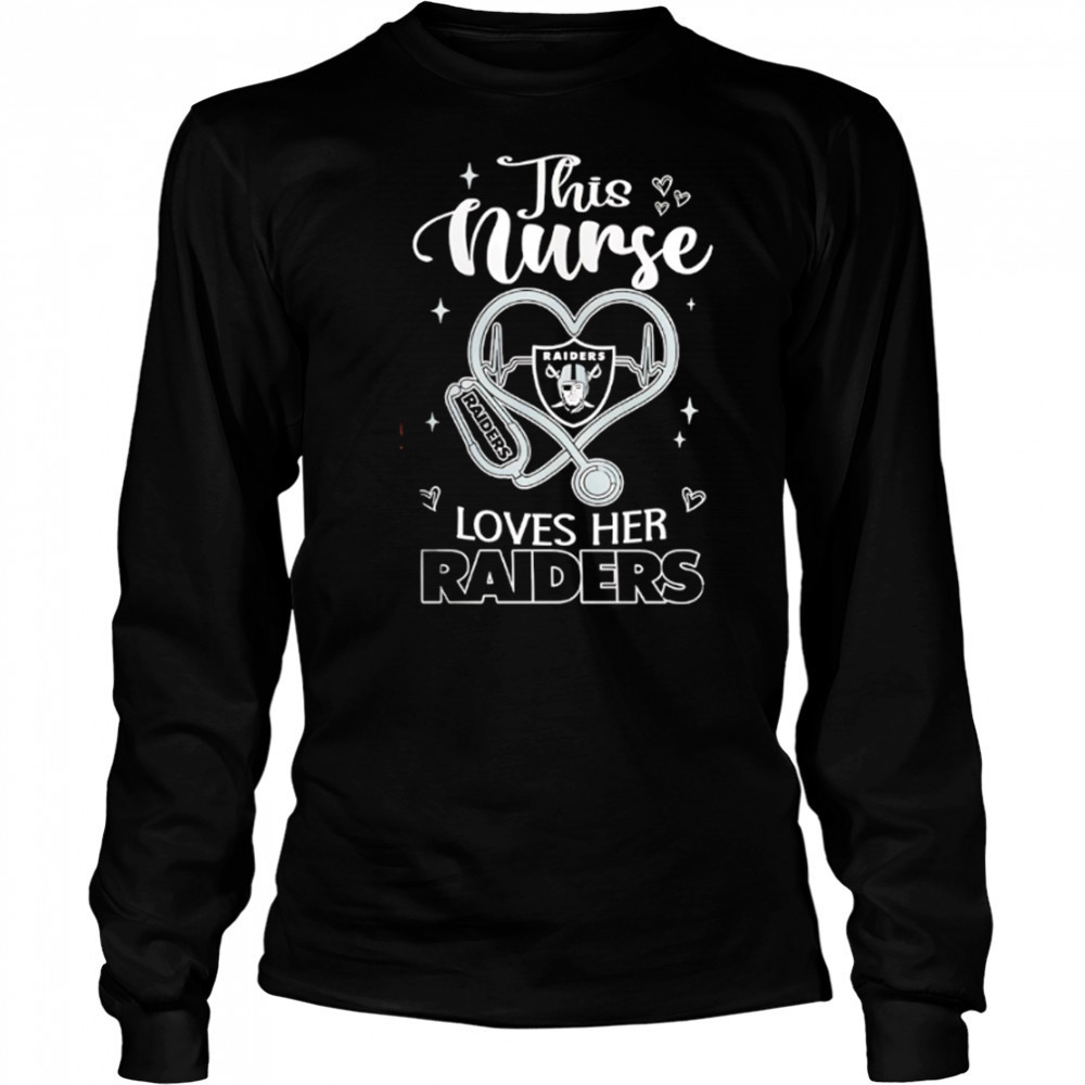 This nurse love her Las Vegas Raiders shirt Long Sleeved