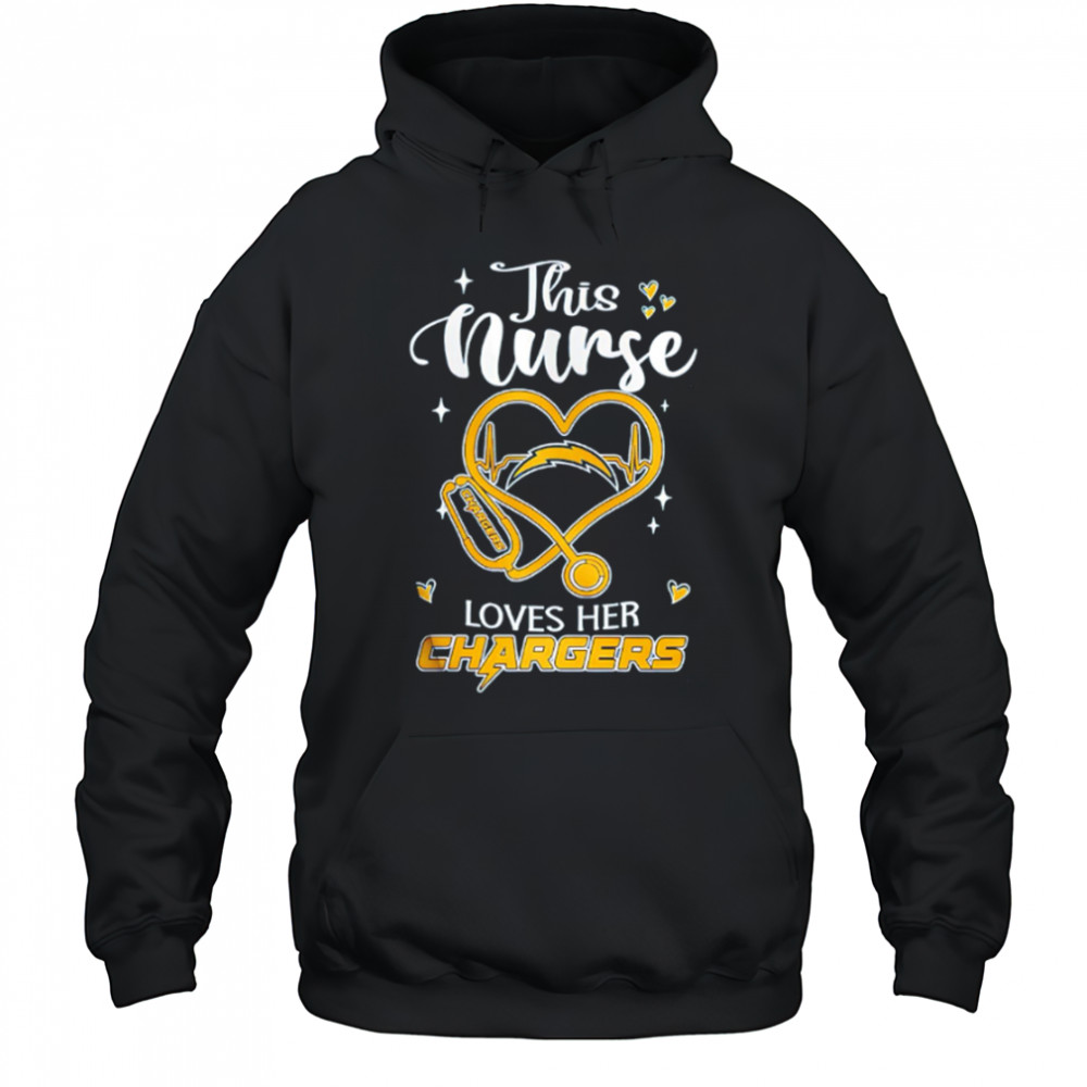 This nurse love her Los Angeles Chargers shirt Hoodie