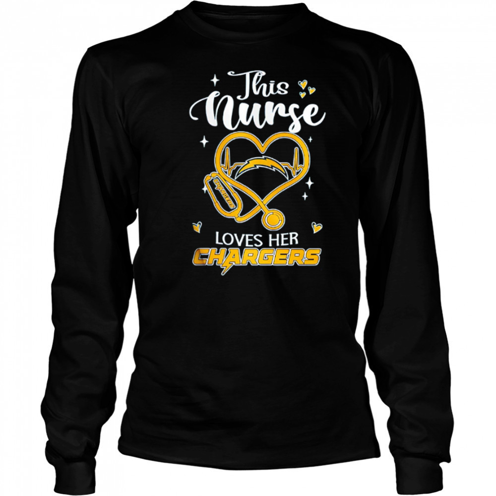This nurse love her Los Angeles Chargers shirt Long Sleeved