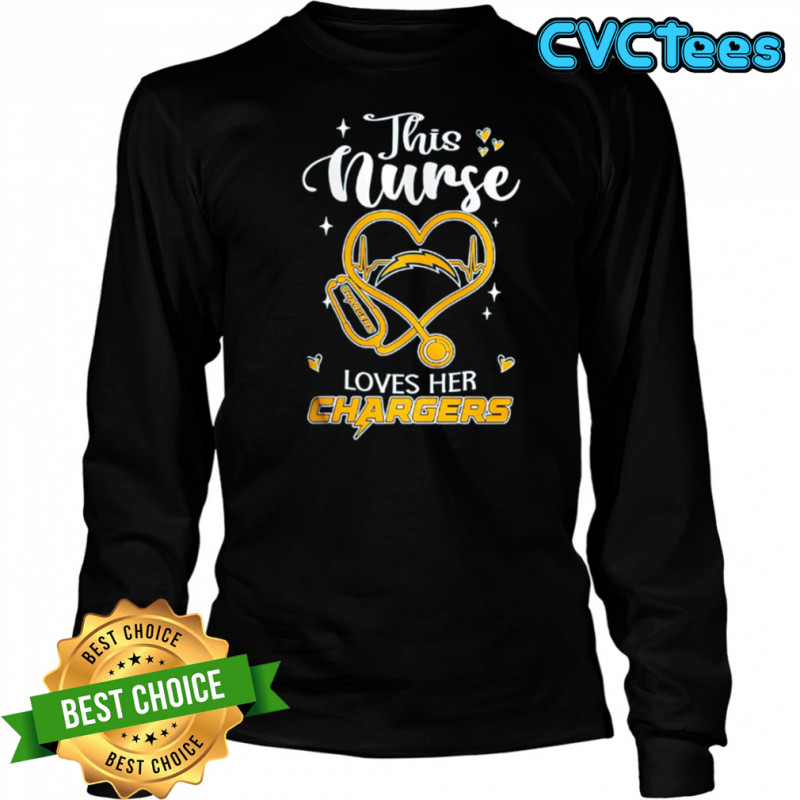 This nurse love her Los Angeles Chargers shirt Long Sleeved