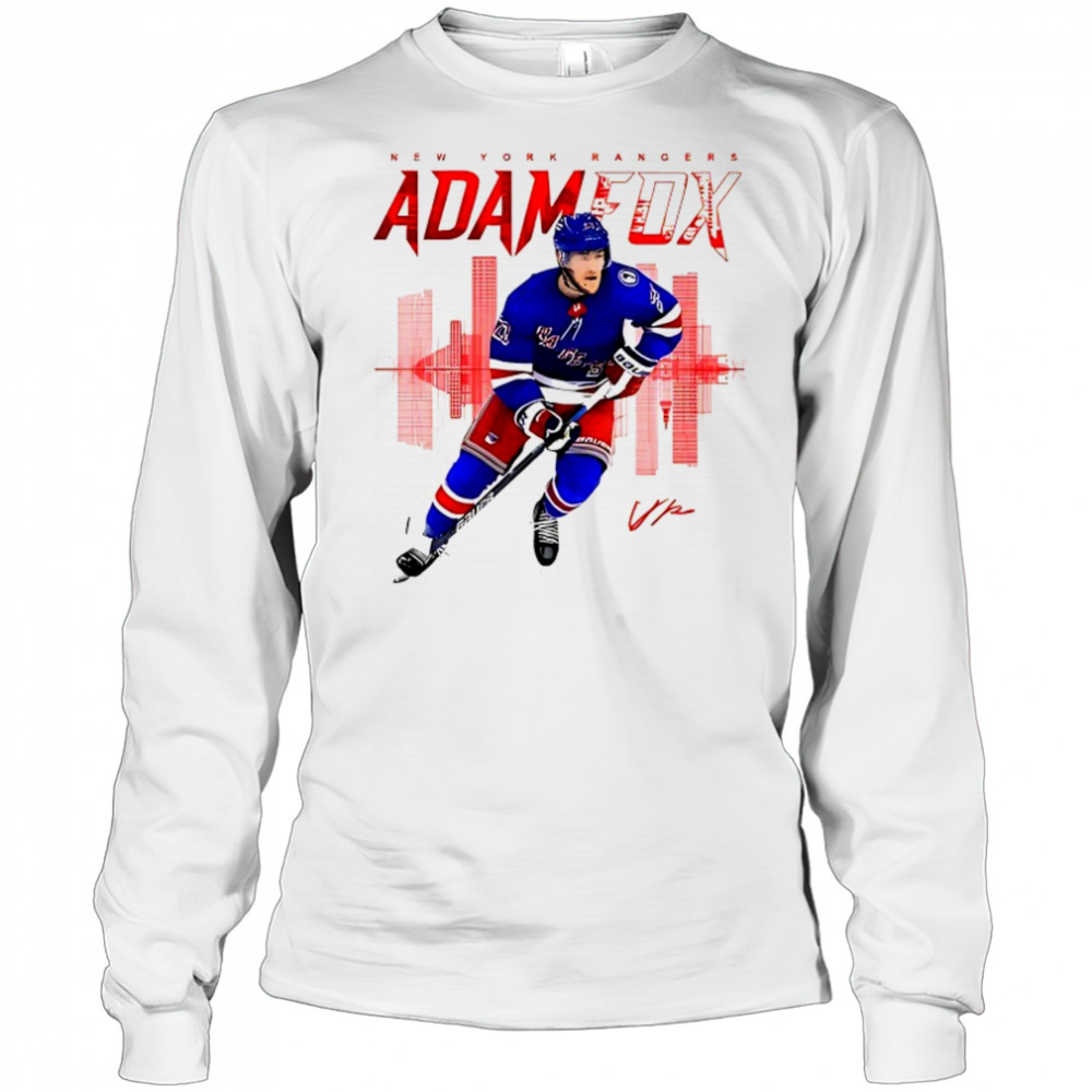 Adam Fox New York Rangers skyline signature shirt Long Sleeved