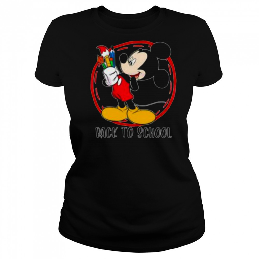 Back to school Mickey Mouse paintbrush art shirt Women's T-shirt