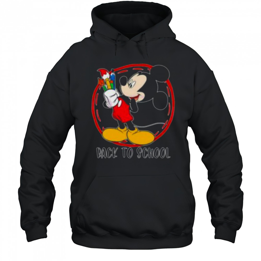 Back to school Mickey Mouse paintbrush art shirt Hoodie