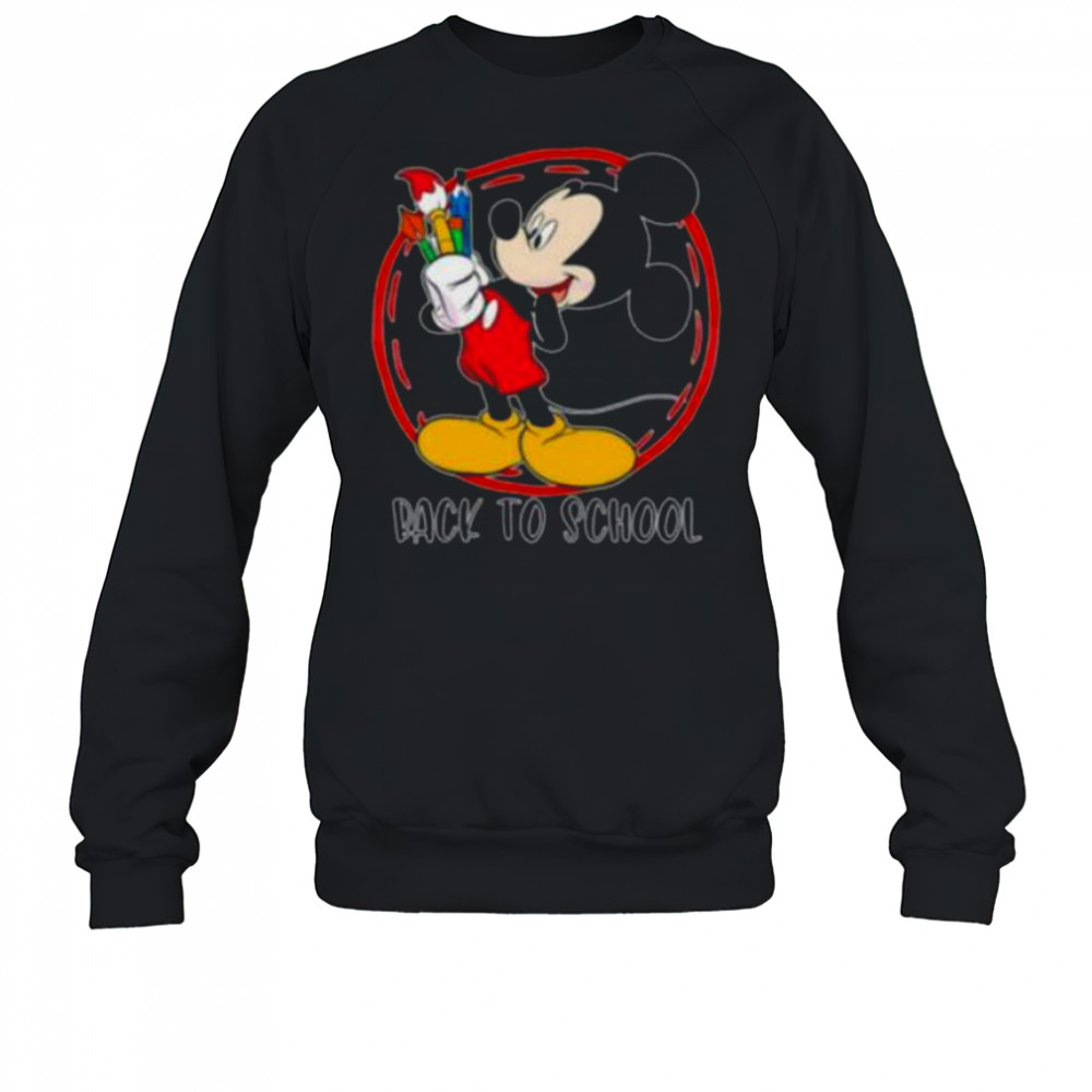Back to school Mickey Mouse paintbrush art shirt Sweatshirt