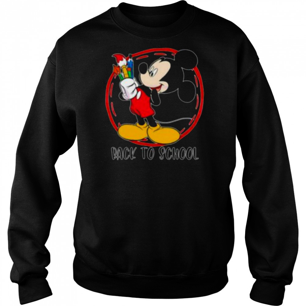 Back to school Mickey Mouse paintbrush art shirt Hoodie