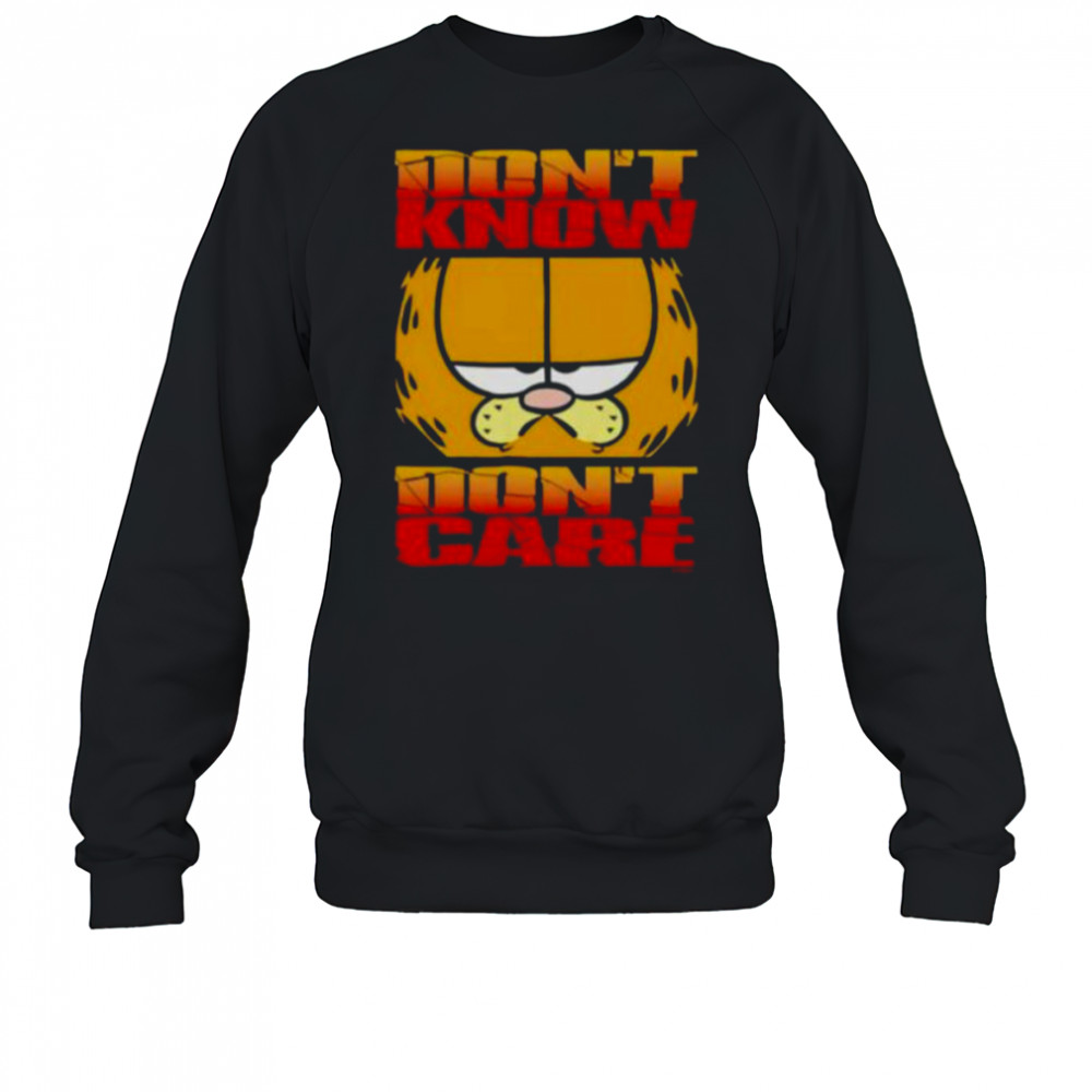 Don’t know don’t care orange cat shirt Sweatshirt