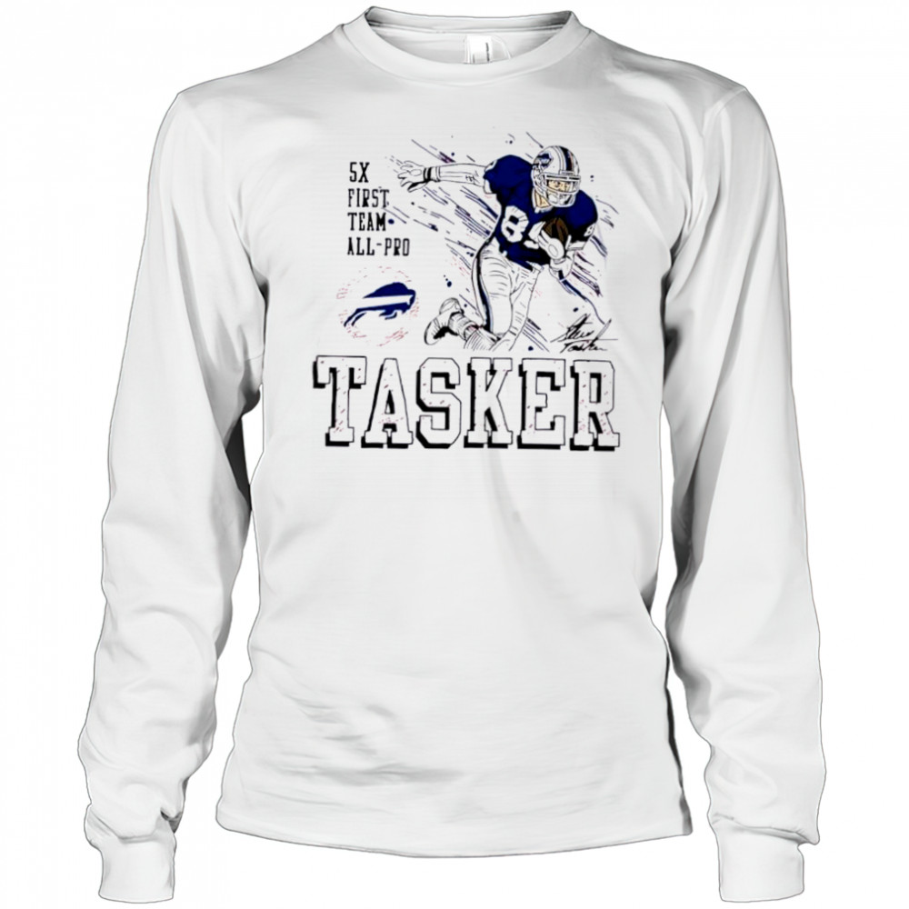 Homage Buffalo Bills Steve Tasker Football signature shirt Long Sleeved