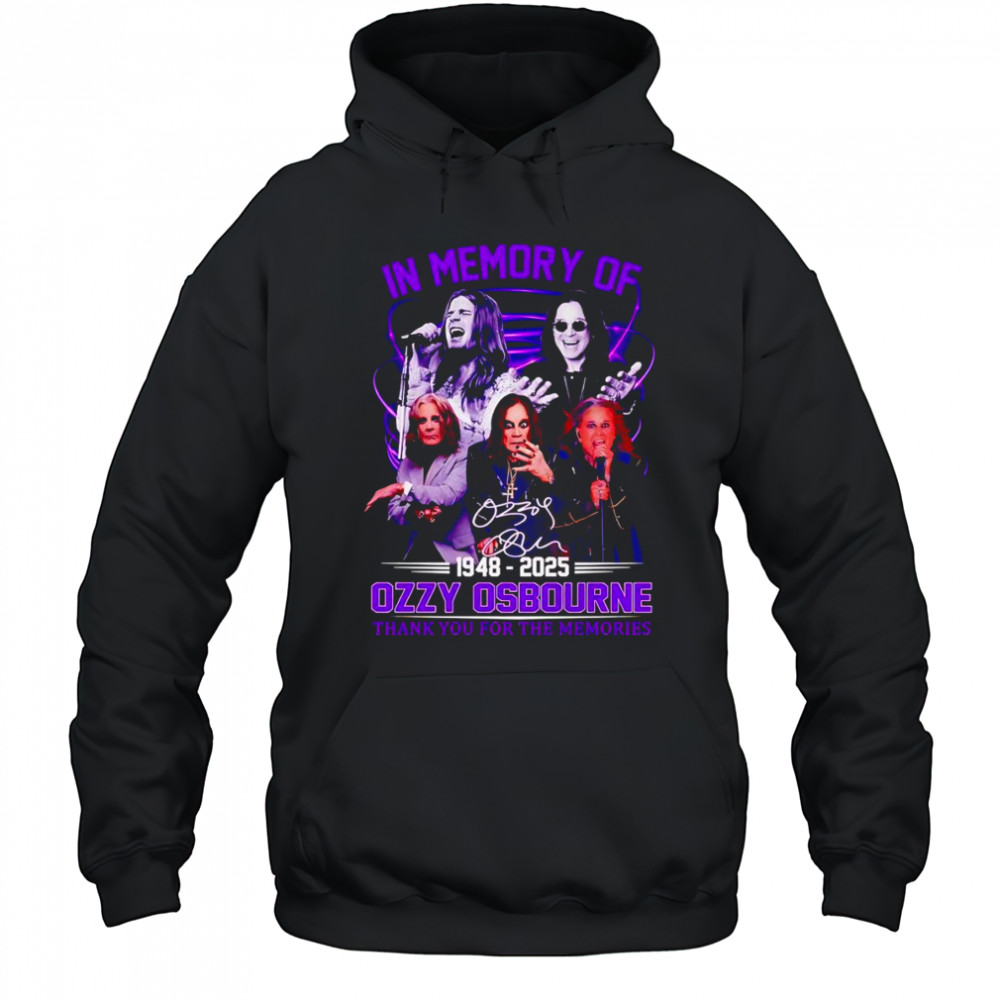 In memory of 1948 2025 Ozzy Osbourne thank you for the memories shirt Hoodie