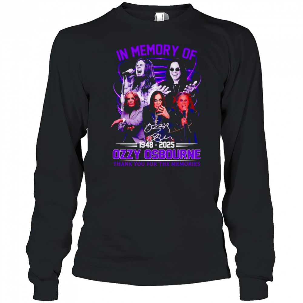 In memory of 1948 2025 Ozzy Osbourne thank you for the memories shirt Long Sleeved