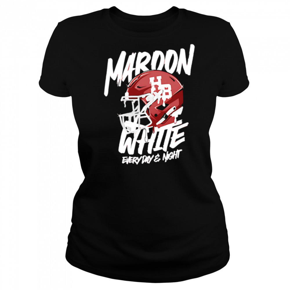 Maroon White Every Day and Night helmet shirt Women's T-shirt