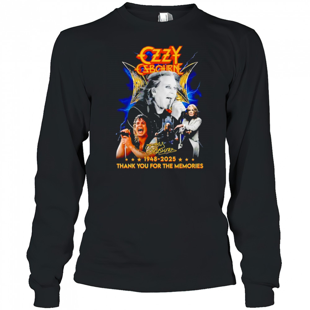 Ozzy Osbourne 1948 2025 thank you for the memories shirt Long Sleeved