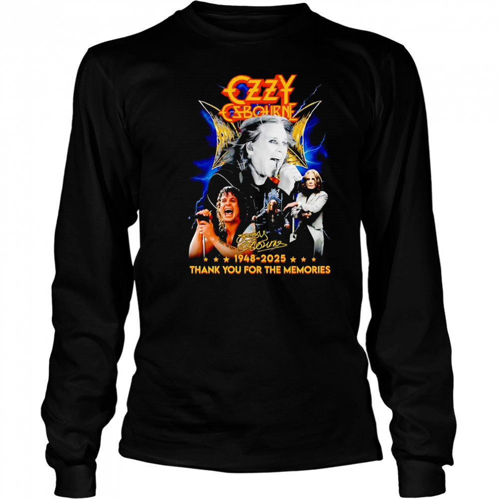 Ozzy Osbourne 1948 2025 thank you for the memories shirt Long Sleeved