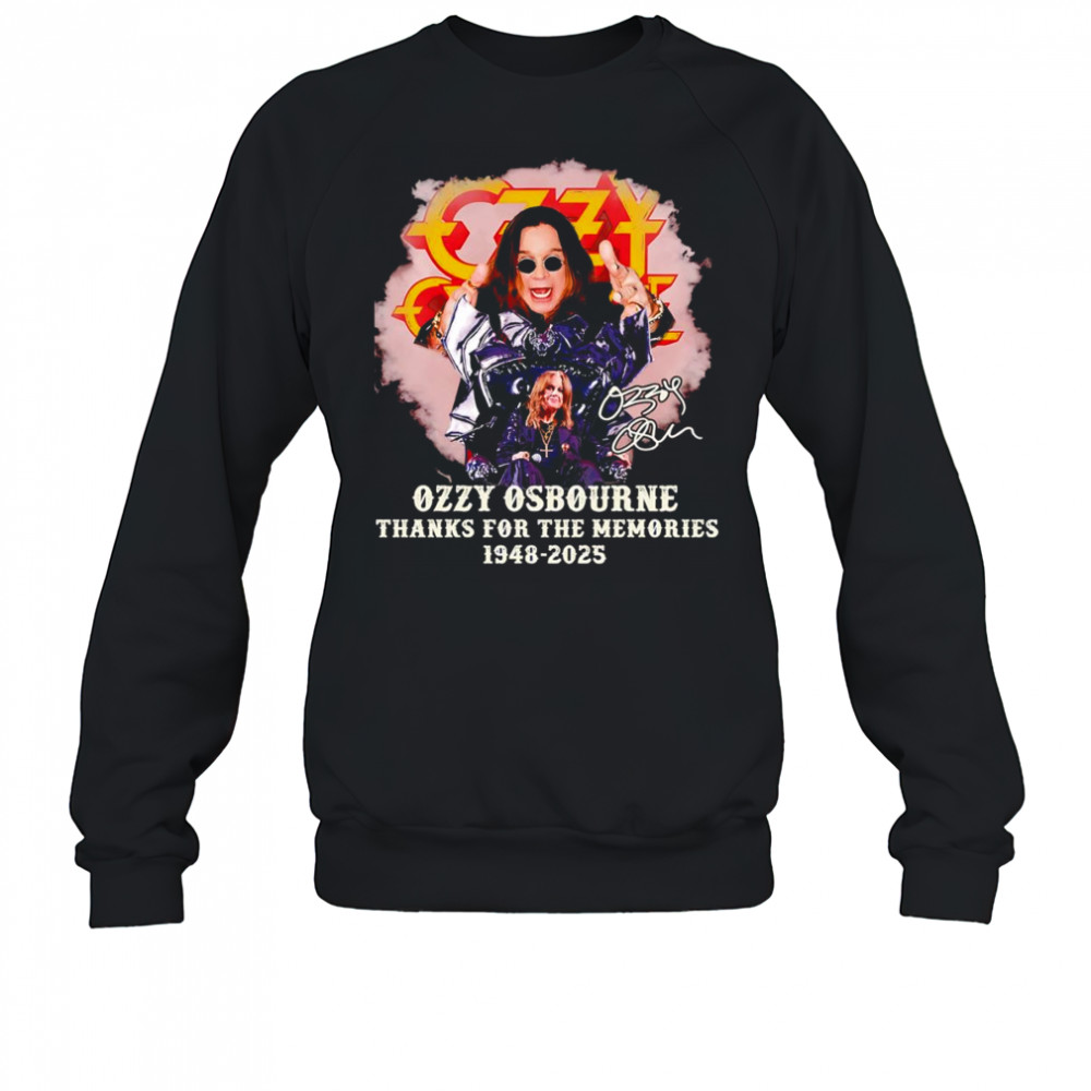 Ozzy Osbourne thanks for the memories 1948 2025 shirt Sweatshirt