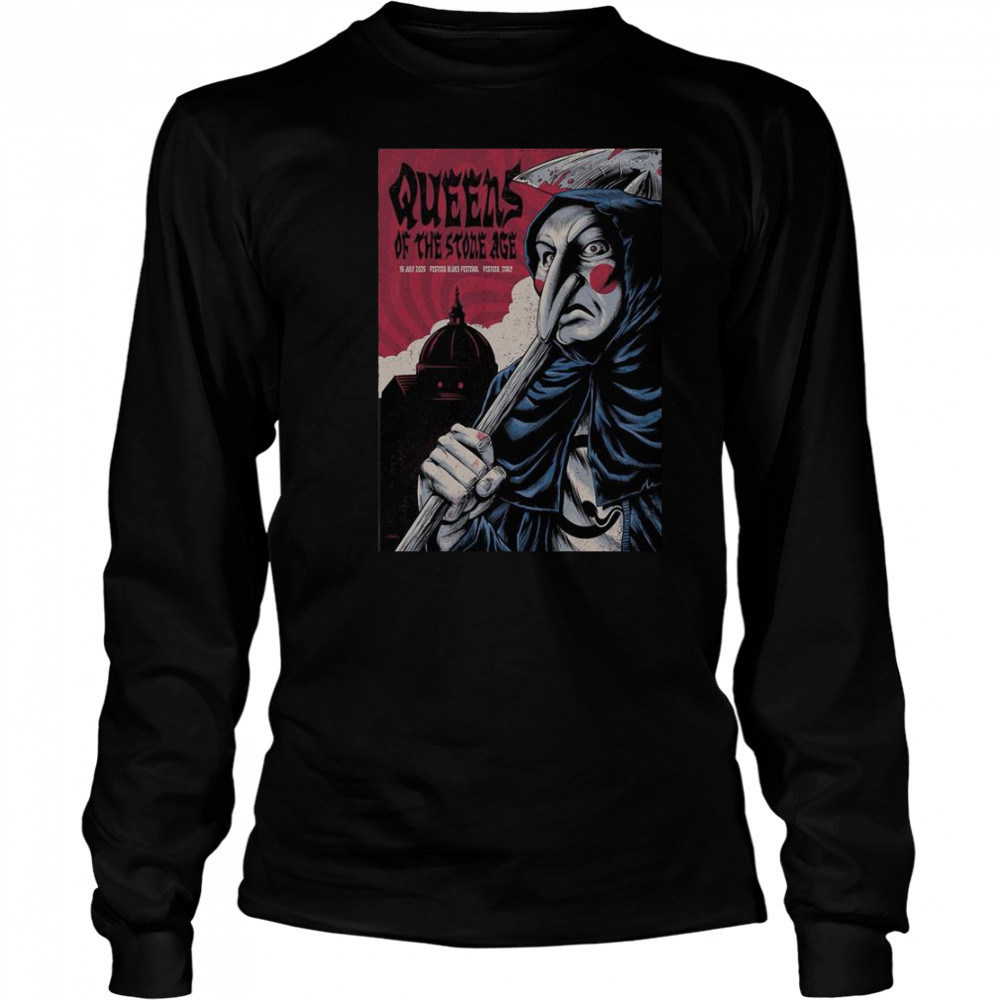 Queens Of The Stone Age Jul 15 2025 Piazza Duomo In Pistoia Italy Tour T-Shirt Long Sleeved