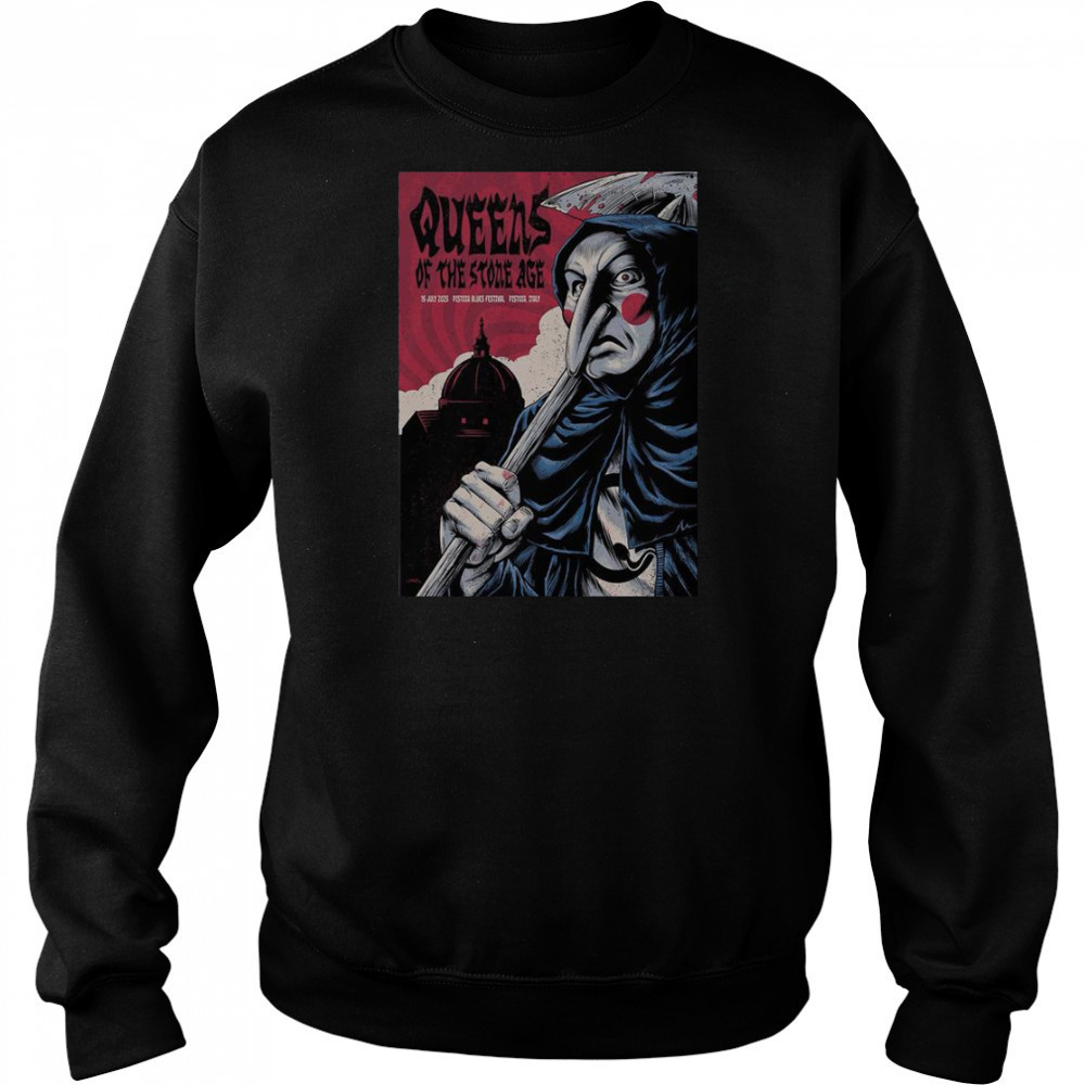 Queens Of The Stone Age Jul 15 2025 Piazza Duomo In Pistoia Italy Tour T-Shirt Hoodie