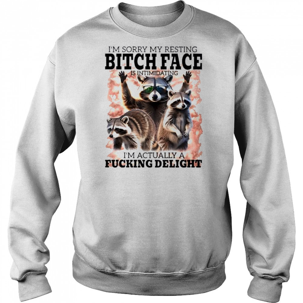 Raccoon I’m Sorry My Resting Bitch Face Is Intimidating I’m Actually A Fucking Delight shirt Hoodie