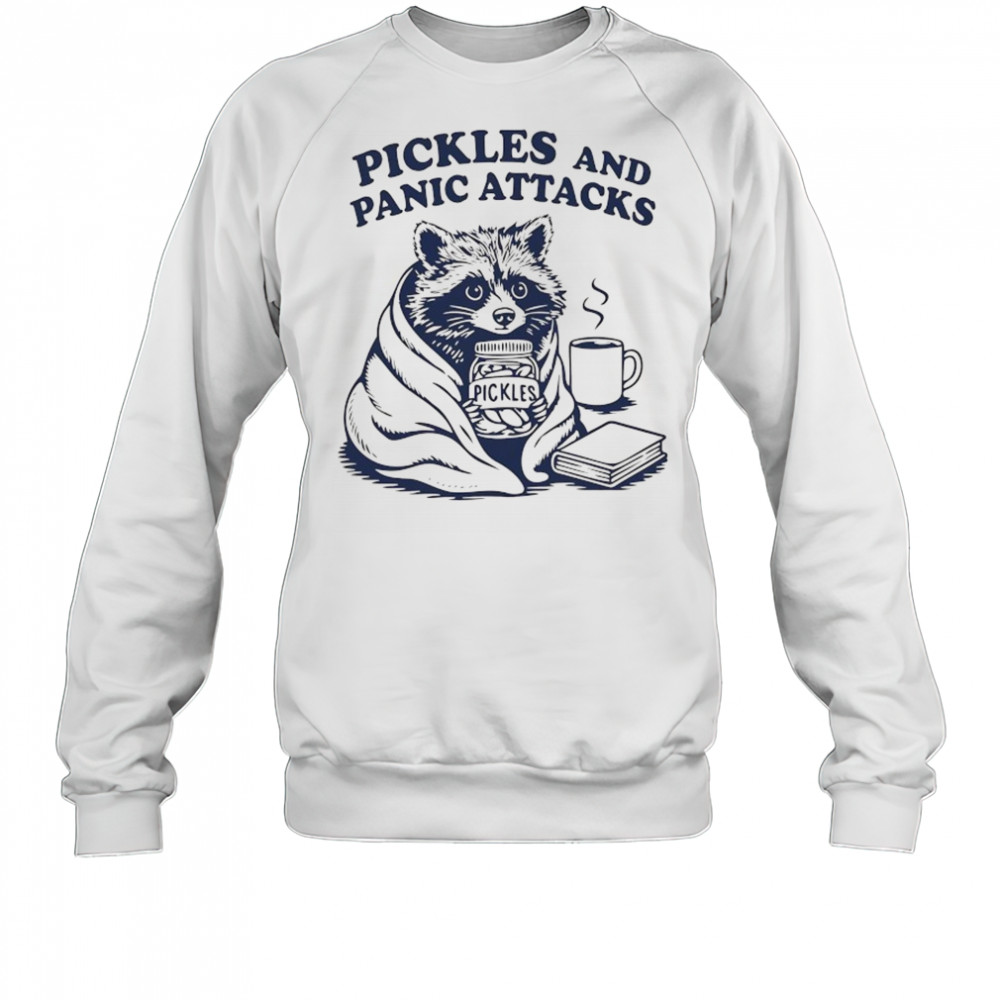 Raccoon with Pickles and Panic attacks art shirt Sweatshirt