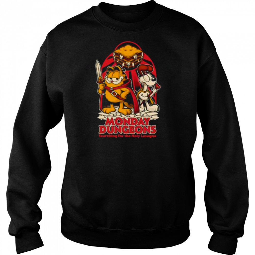 RPG Cat Monday Dungeons searching for the Holy Lasagna shirt Hoodie