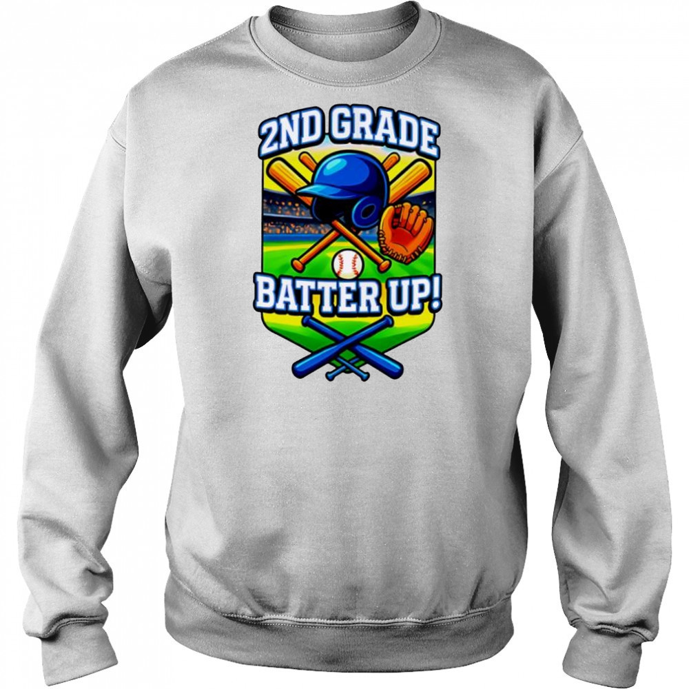 Second Grade Batter Up Funny Back To School shirt Hoodie