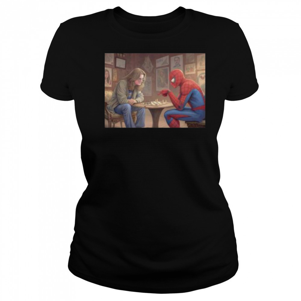 Spiderman and Ozzy Osbourne playing chess shirt Women's T-shirt