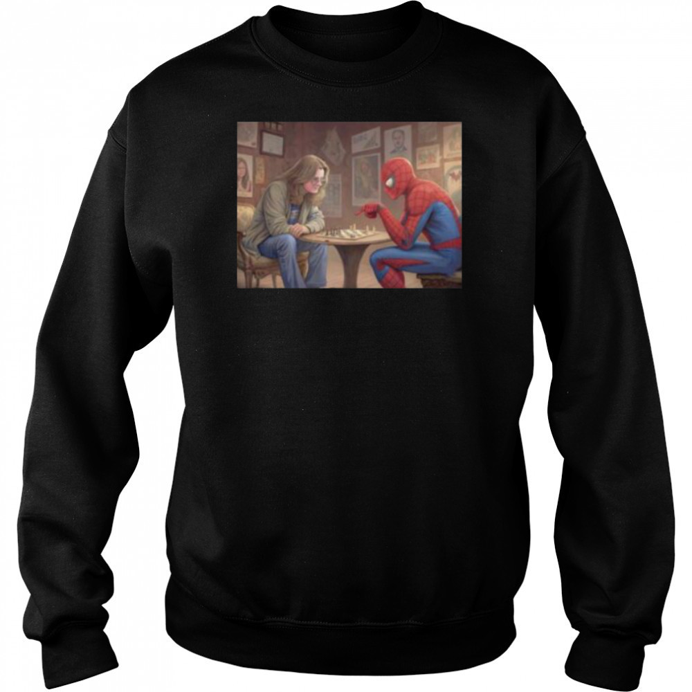 Spiderman and Ozzy Osbourne playing chess shirt Hoodie