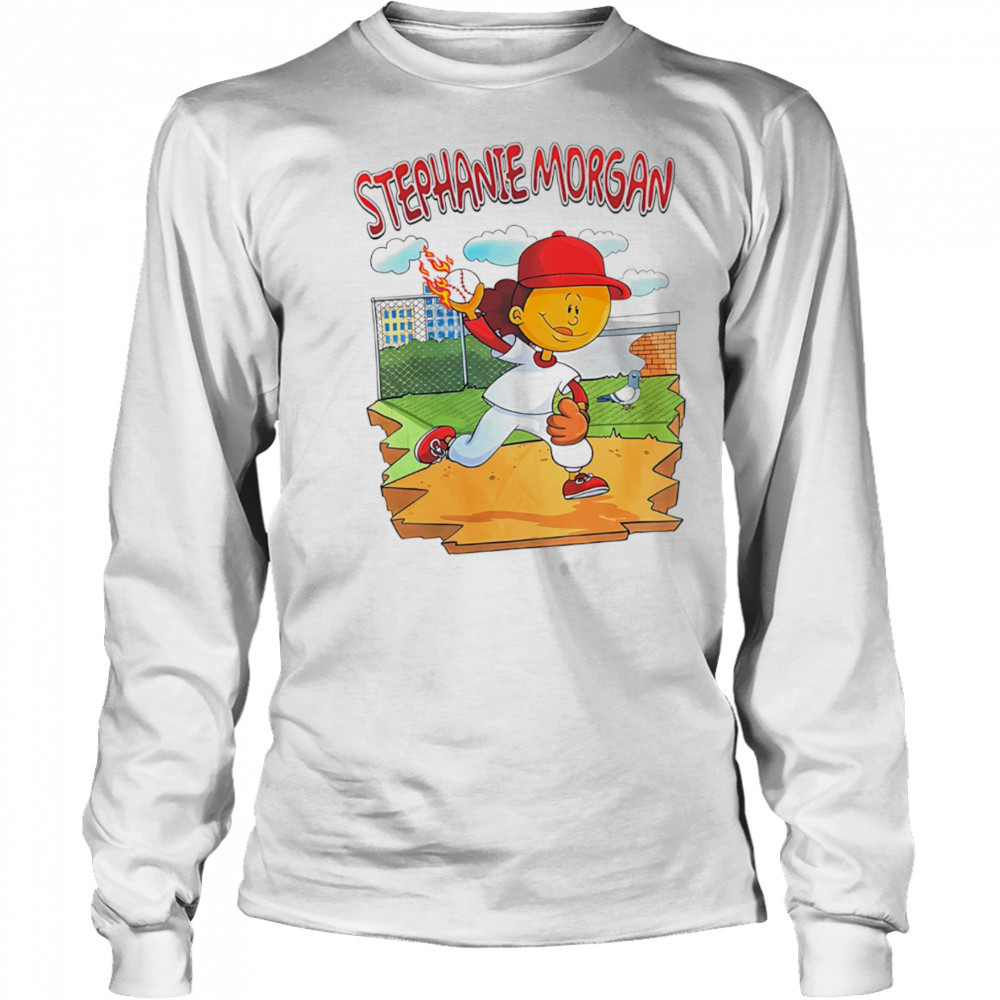 Stephanie Morgan baseball cartoon shirt Long Sleeved