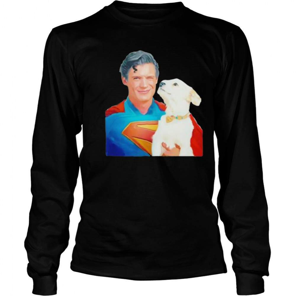Superman Clark Kent and Dog Krypto shirt Long Sleeved