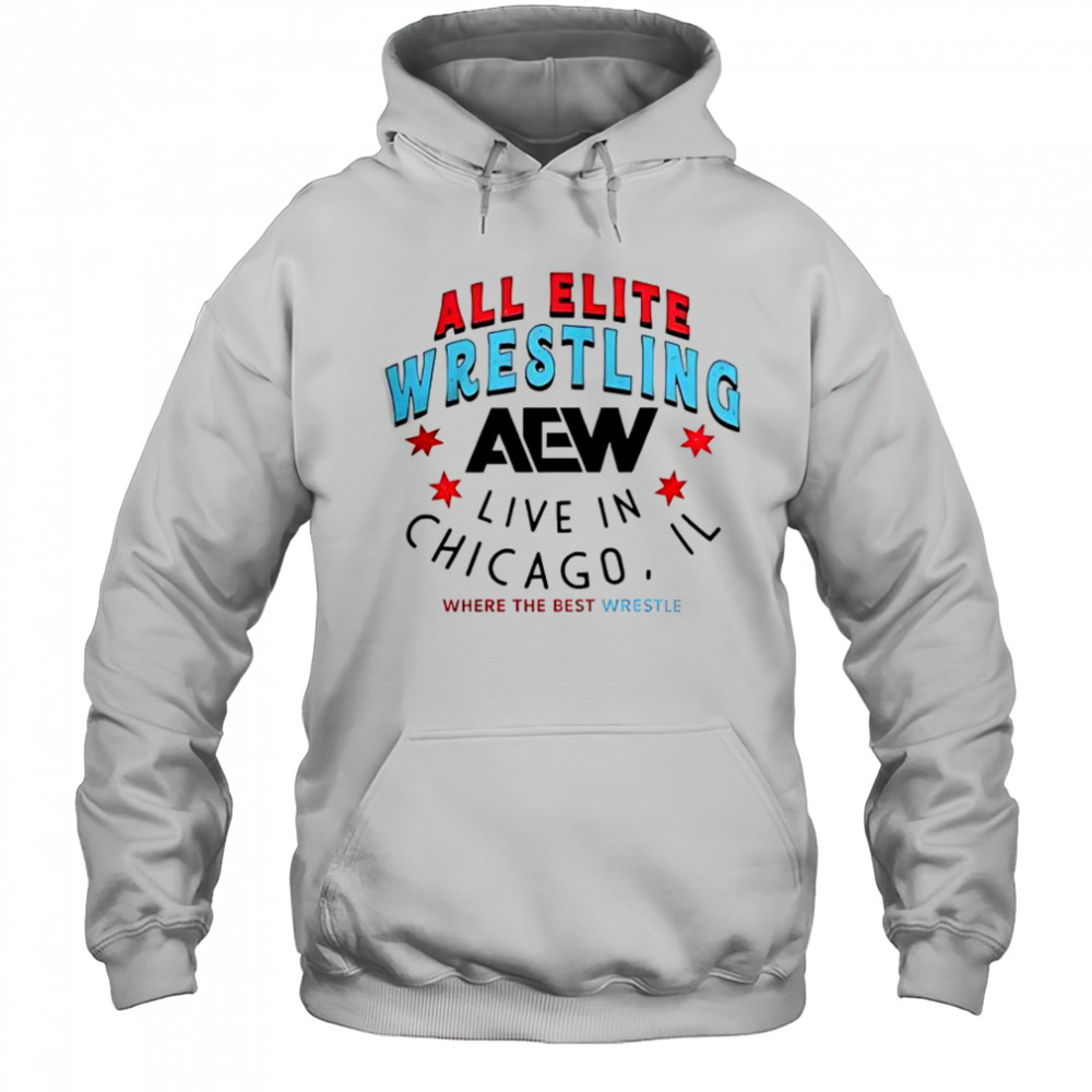 All Elite Wrestling Live In Chicago Show 2025 T-Shirt Hoodie