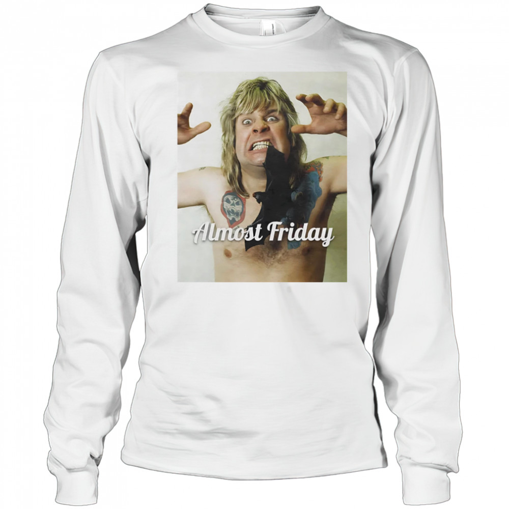 Almost Friday Ozzy Osbourne Bat shirt Long Sleeved