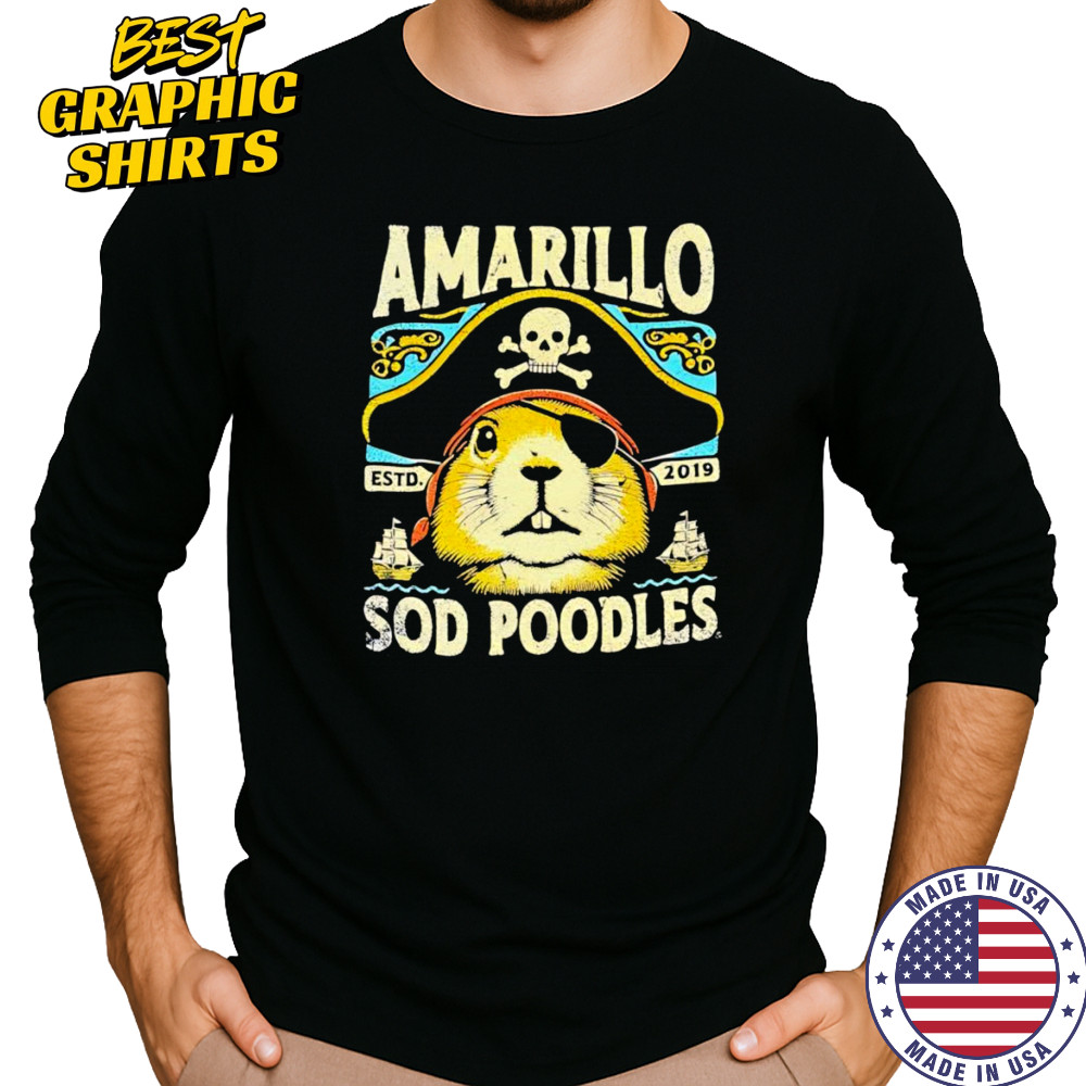 Amarillo Sod Poodles Prairie Dog Pirate shirt Long Sleeved