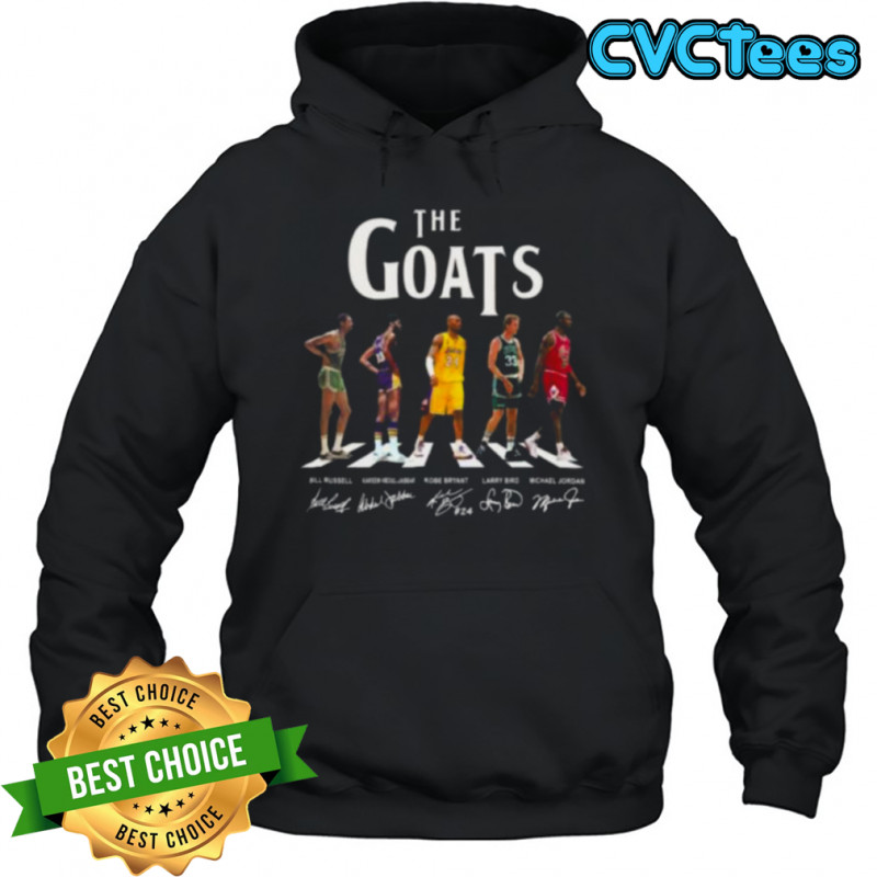 Bill Russell Kobe Bryant Larry Bird Michael Jordan The NBA Goats Shirt Hoodie