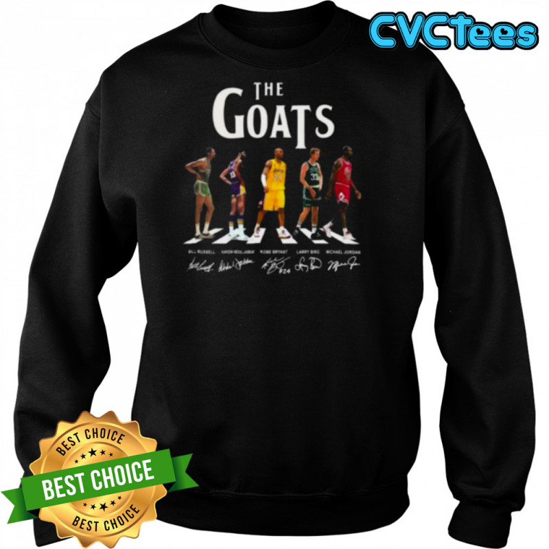 Bill Russell Kobe Bryant Larry Bird Michael Jordan The NBA Goats Shirt Sweatshirt