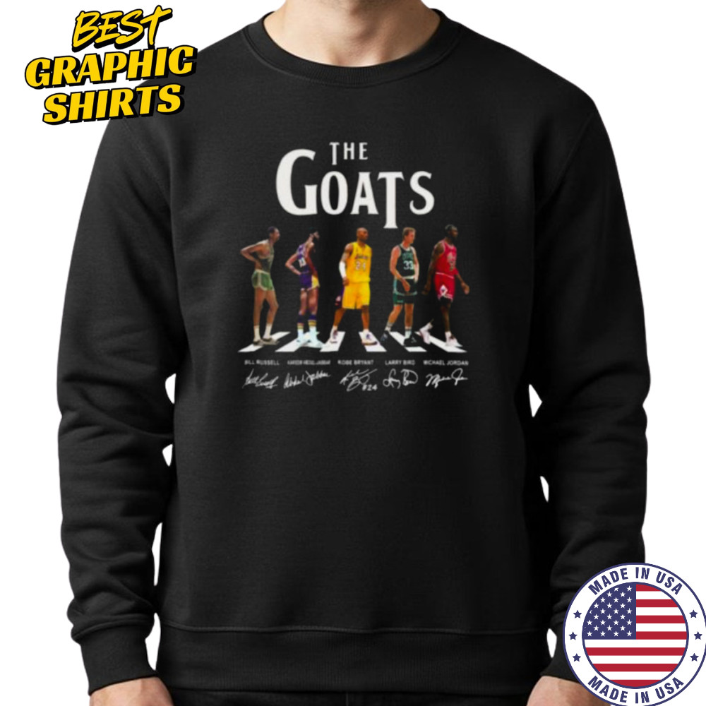 Bill Russell Kobe Bryant Larry Bird Michael Jordan The NBA Goats Shirt Hoodie