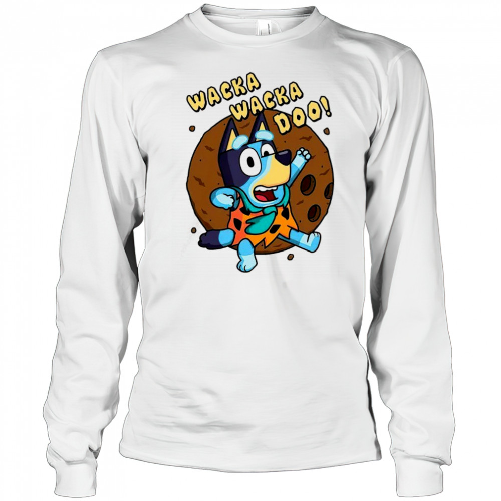 Bluey as Fred Flintstone wacka wacka doo shirt Long Sleeved