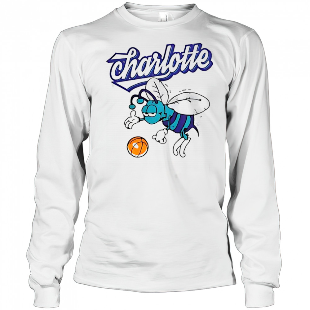 Charlotte Hornets Basketball Logo T-Shirt Long Sleeved