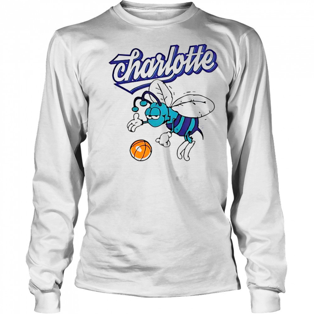 Charlotte Hornets Basketball Logo T-Shirt Long Sleeved