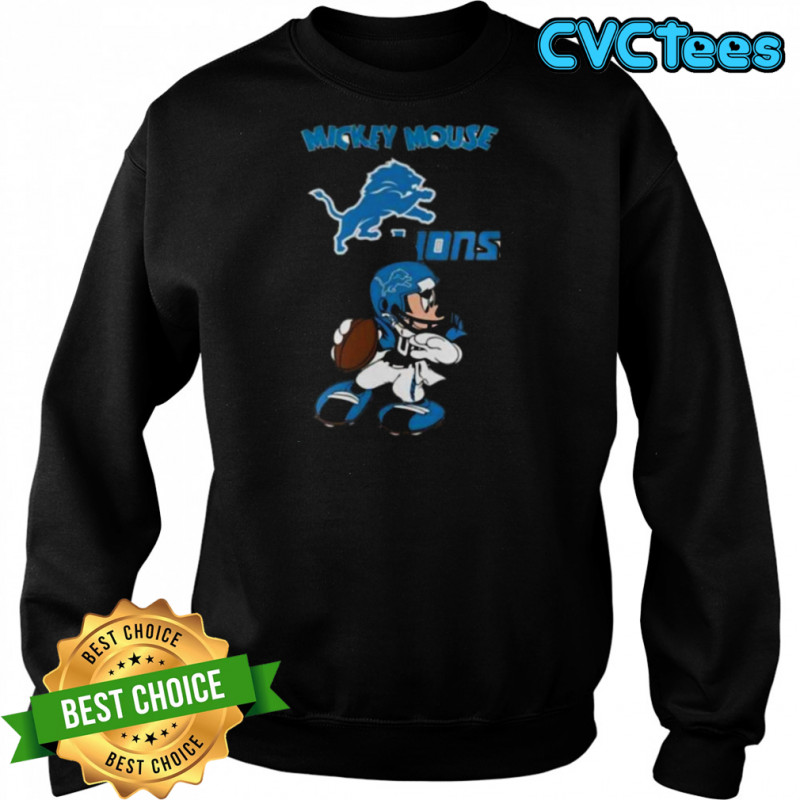 Detroit Lions Football Nfl X Mickey Mouse Movie Baseball Shirt Sweatshirt