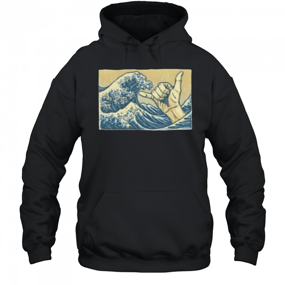 Hokusai’s The Great Wave off Kanagawa catch some waves hand sign shirt Hoodie