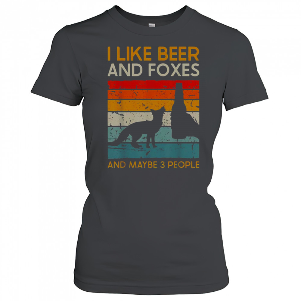 I Like Beer And Foxes And Maybe 3 People Fox Vintage T-Shirt Women's T-shirt