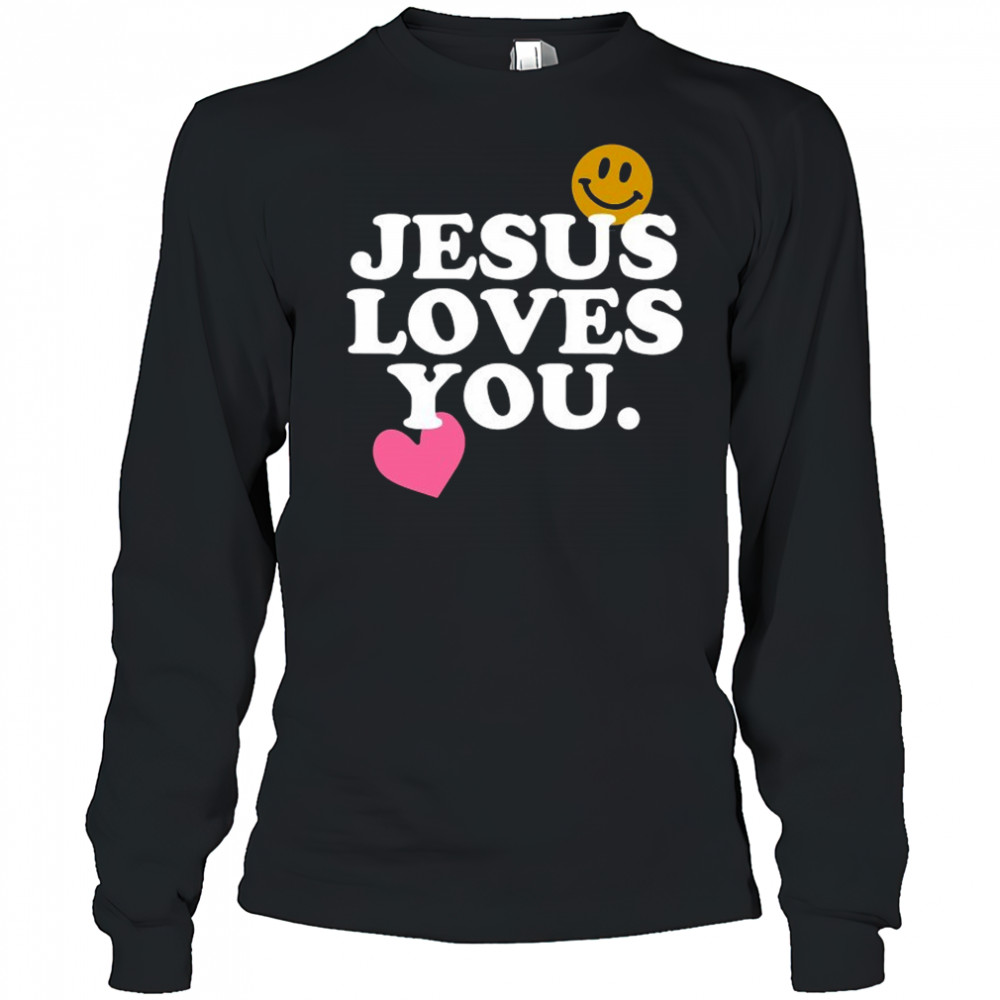 Jesus Loves You Smile Heart T-shirt Long Sleeved