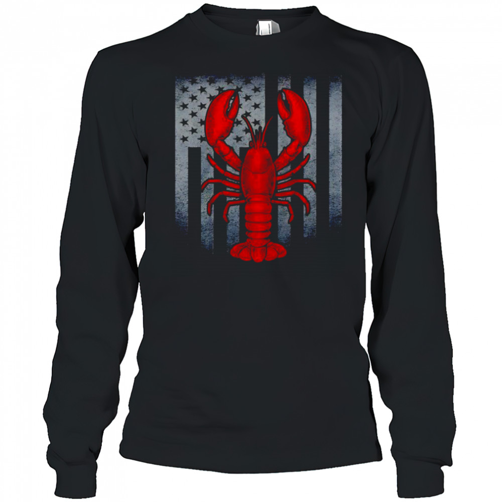 Lobster Patriotic flag shirt Long Sleeved