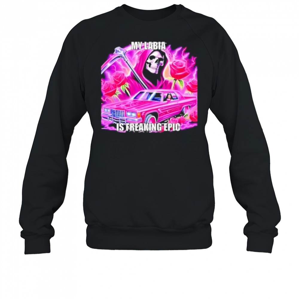 My labia is freaking epic grim reaper shirt Sweatshirt