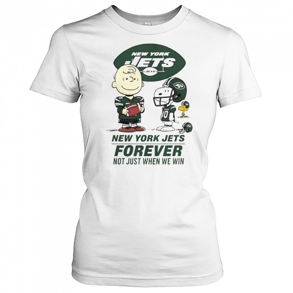 New York Jets Charlie Brown Snoopy Jets Forever Not Just When We Win T-Shirt Women's T-shirt